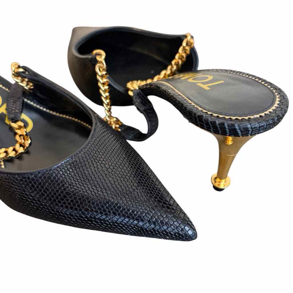 Tom Ford Black and Gold Size 35 Shoes