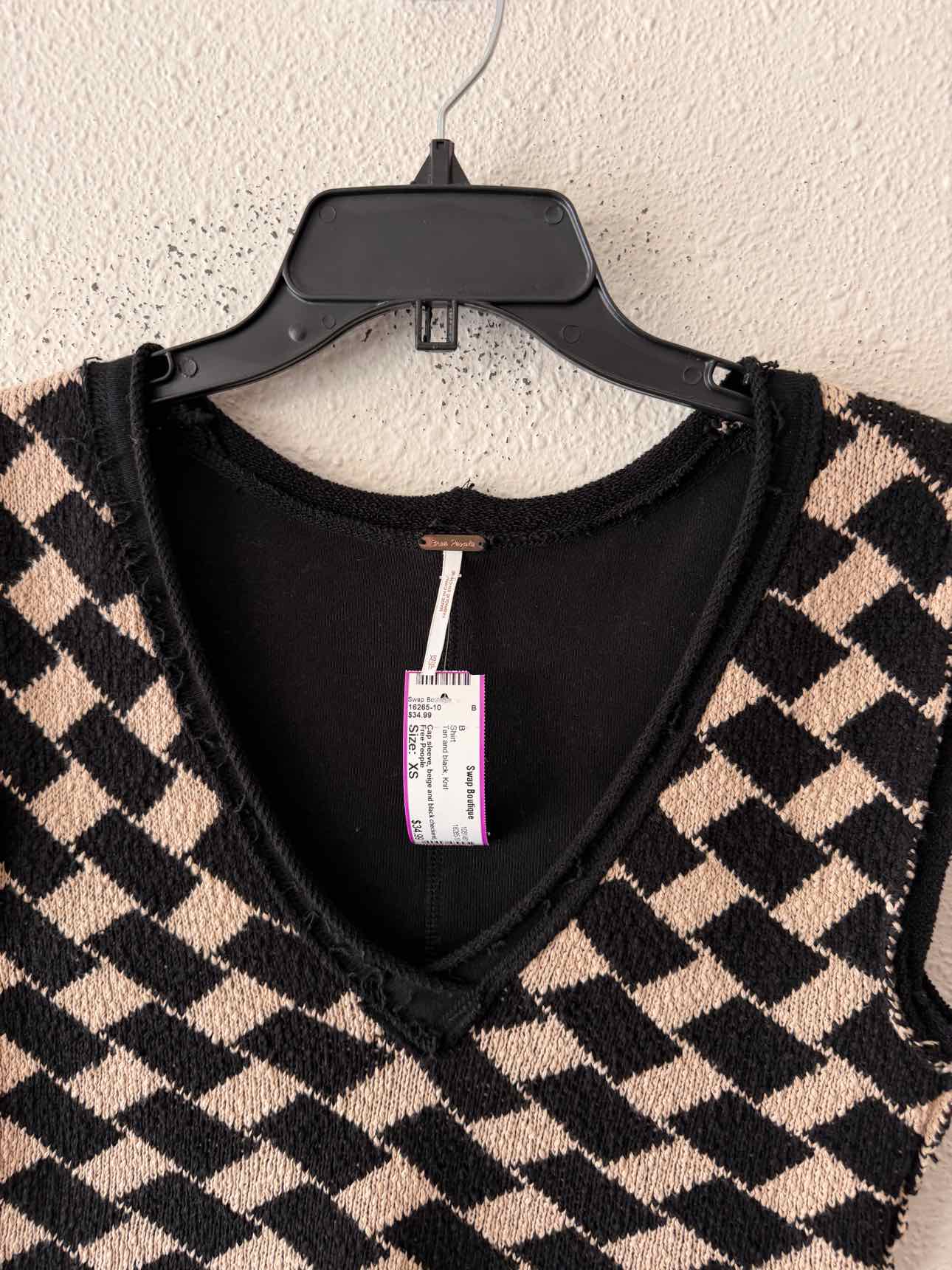 Free People Tan and black Size XS Shirt