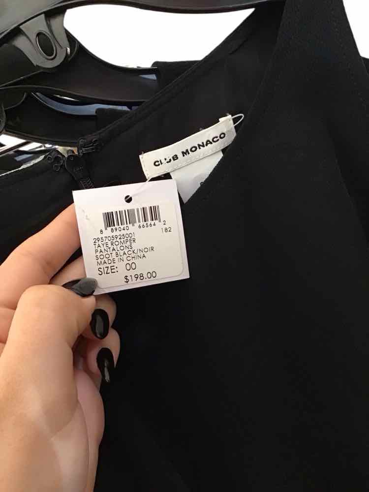 Club Monaco Black Size 00 Romper