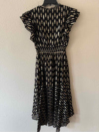 Shoshanna Black and Gold Size 10 Dress