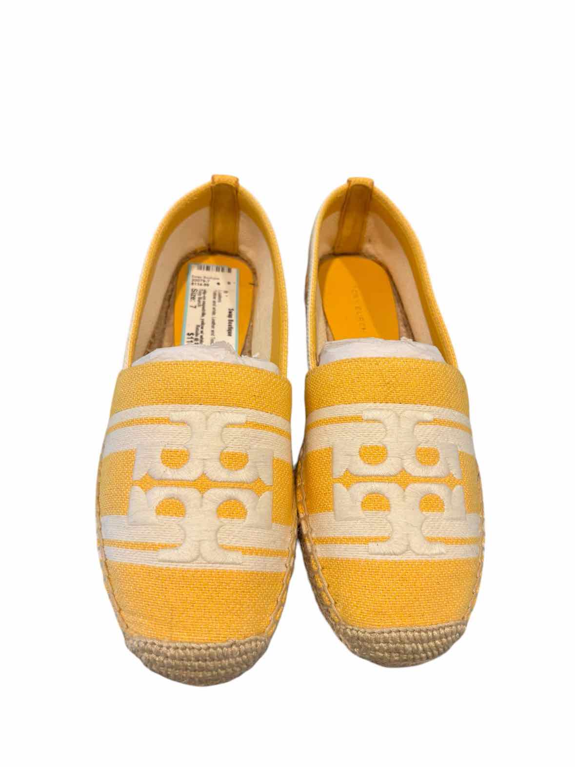 Tory Burch Yellow and white Size 7 Loafers