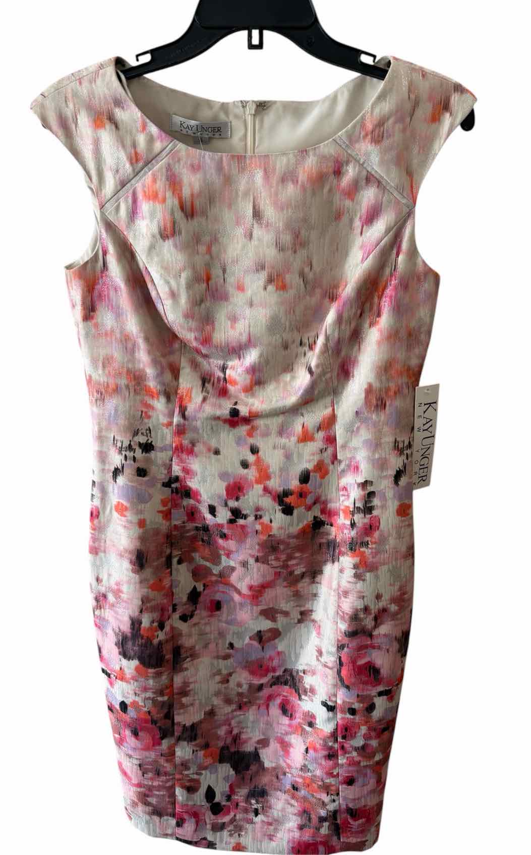 Kay Unger Cream Multi Size 6 Dress