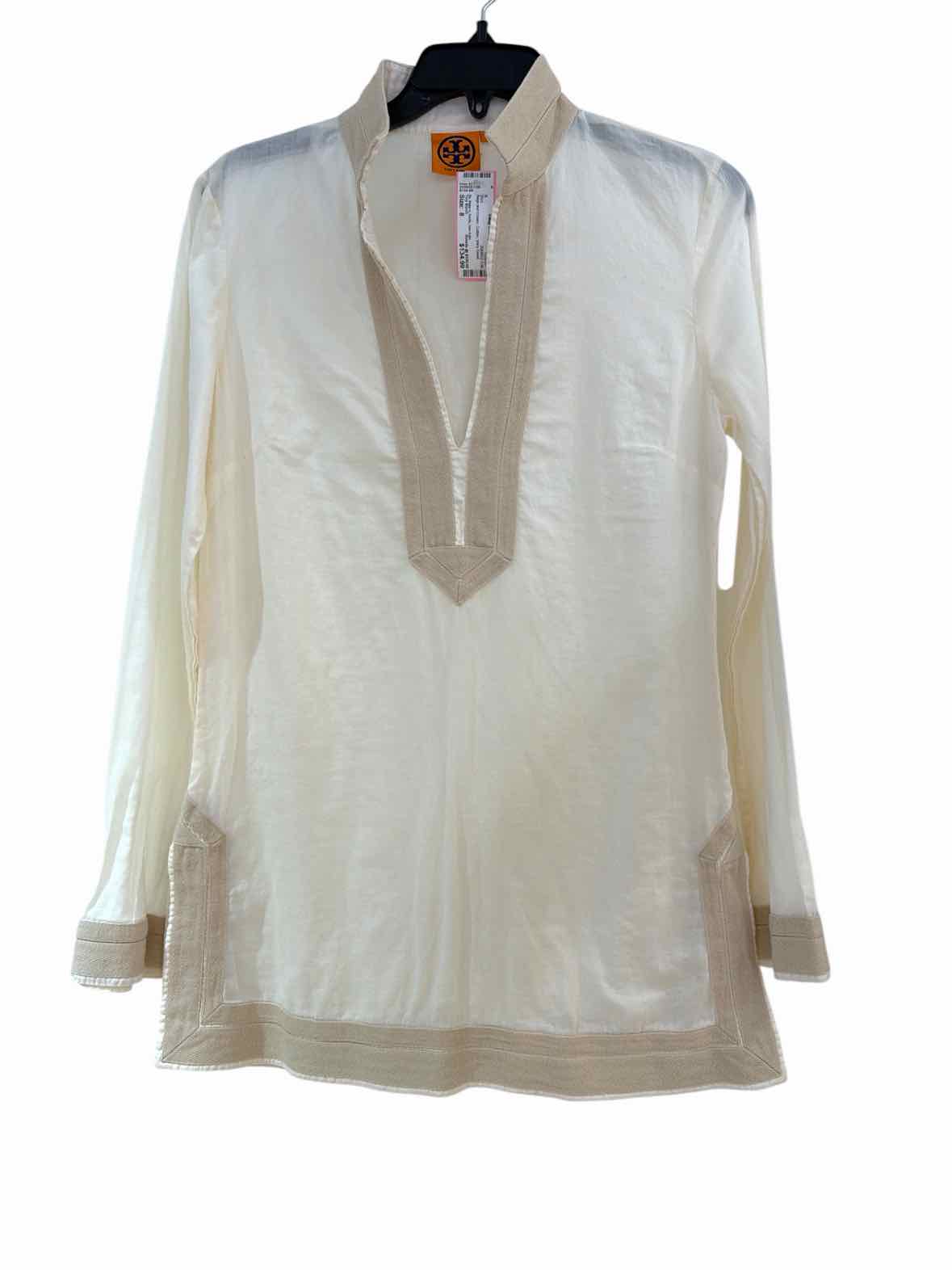 Tory Burch Beige and Cream Size 8 Shirt
