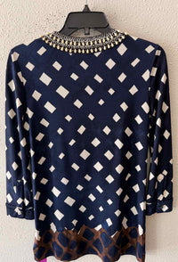 Tory Burch Navy Blue Multi Size XS Shirt