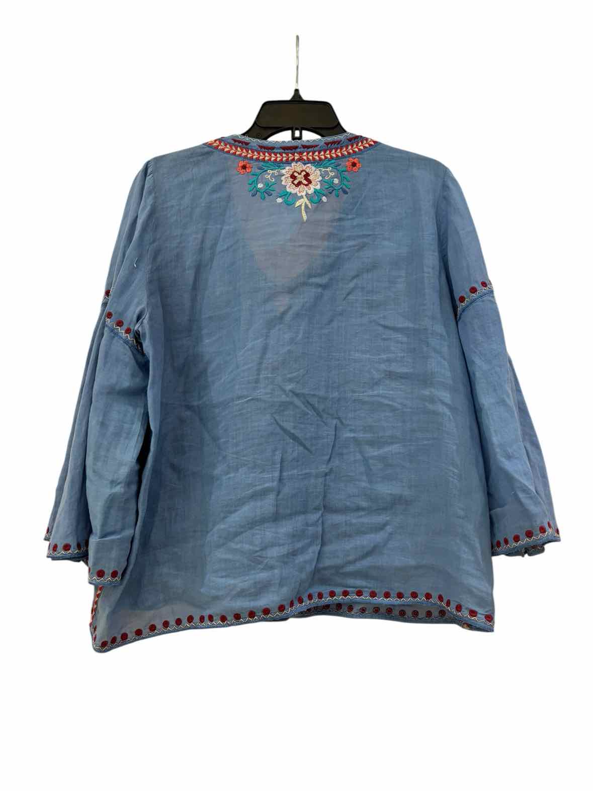 Johnny Was Blue Multi Size M Shirt