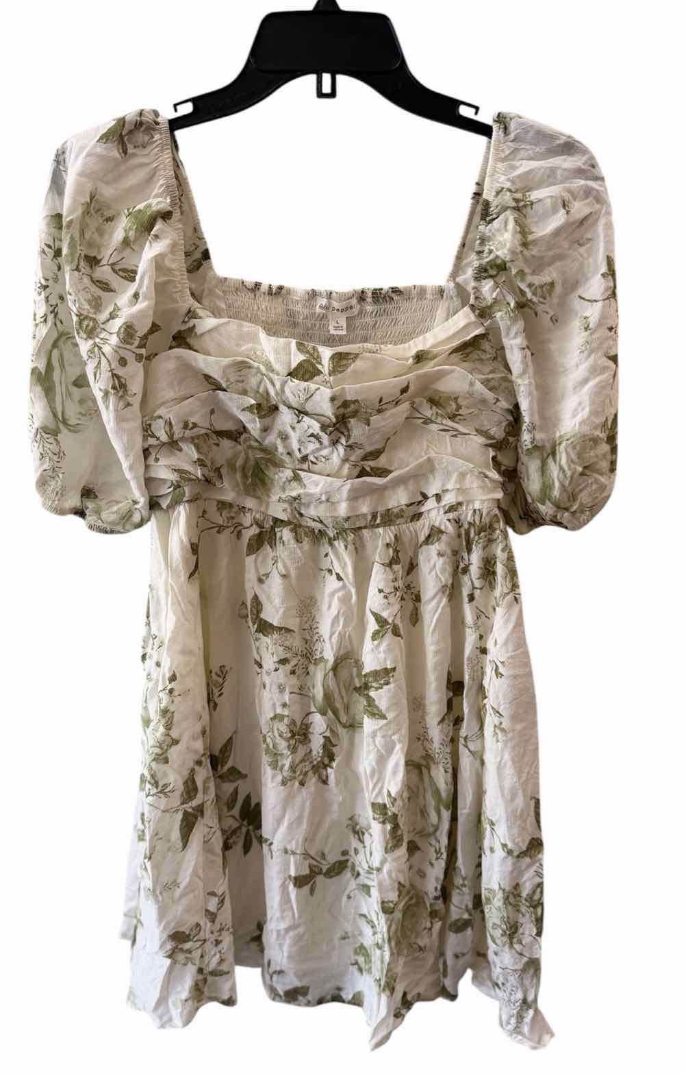 Blu Pepper White and Green Size L Dress