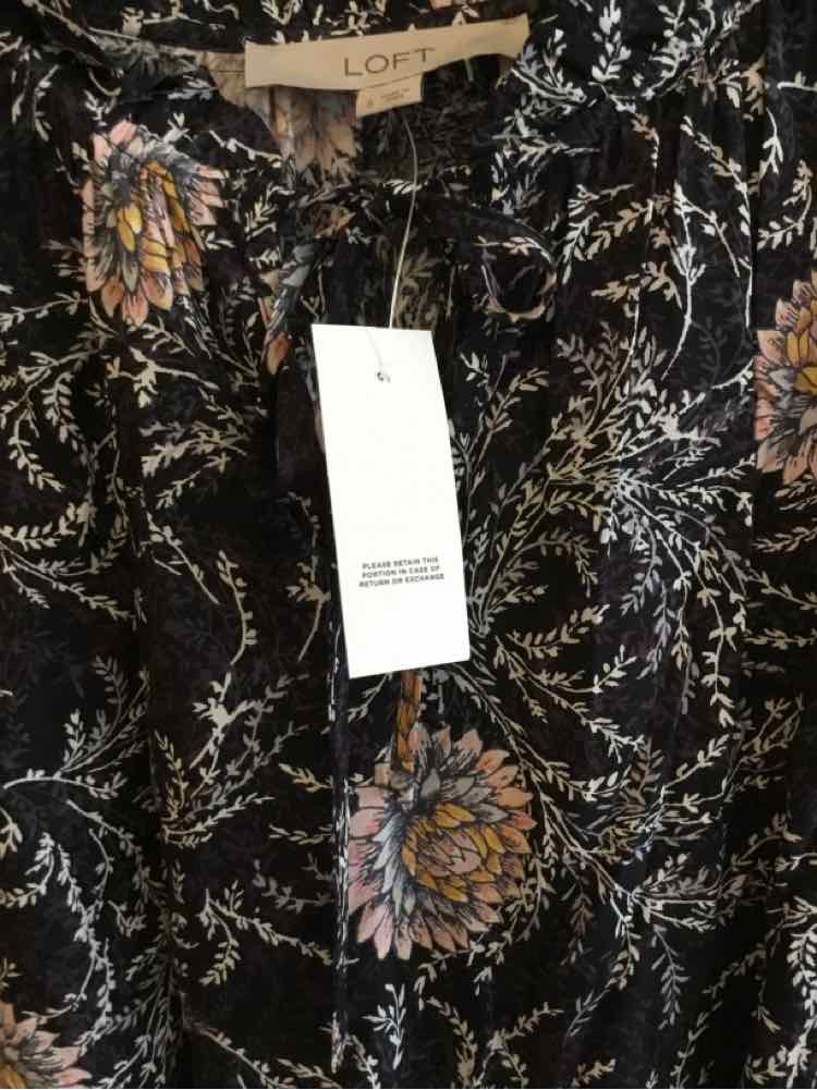 LOFT Black Multi Size S Dress