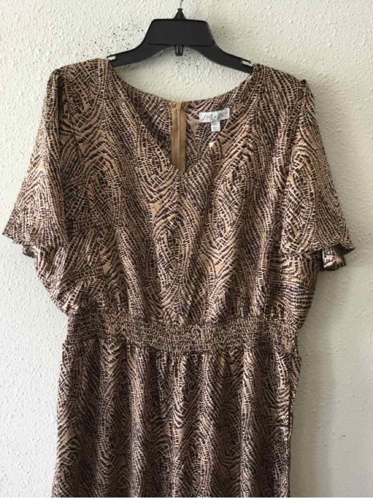 she & sky Brown and black Size 1X Dress